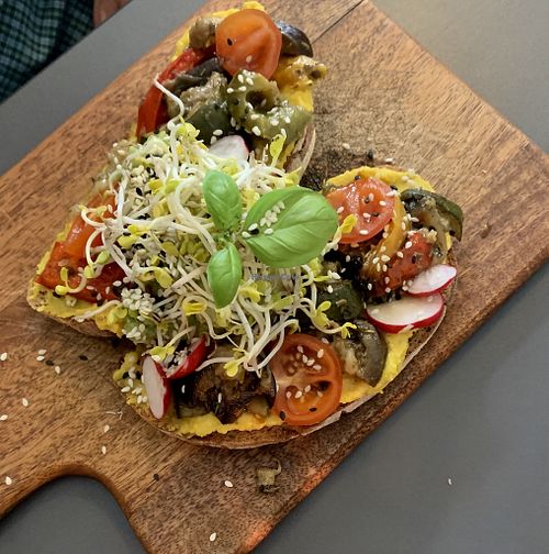 Toast with Veggies at SOUL Vegan Coffee Bar in Bremen