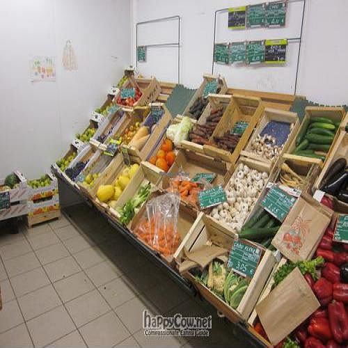 fresh vegetables and fruit room at La Vie Claire in Nice