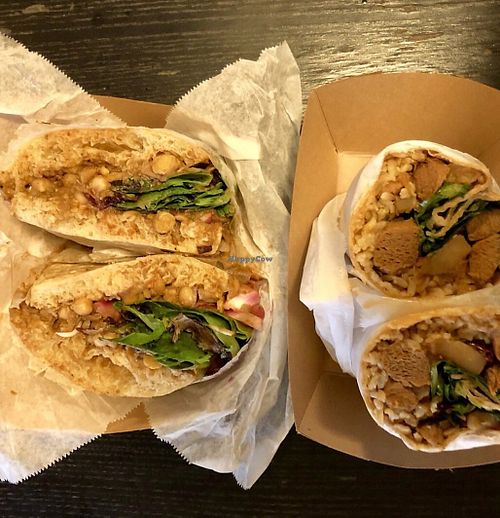 Vegan Chicken Curry Wrap and Bombay Sandwich  at Bombay Sandwich Co - W 35th St in New York City