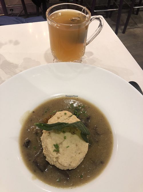 Biscuit and gravy with a hot toddy... yum at P.S. Kitchen in New York City