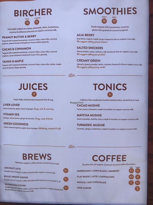 menu feb 2020 at Dripping Bowl - Food Trailer in Wanaka