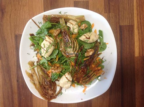 Caramelised fennel and cashew cheese salad at Wild Leaf Vegan Cafe in Sheffield
