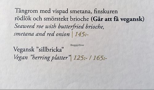 veg menu 2 at Ulla Winbladh in Stockholm