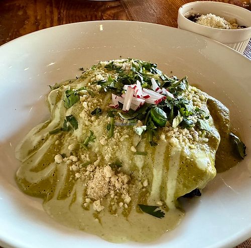 BUTTERNUT SQUASH ENCHILADAS  at Seabirds Kitchen in Long Beach