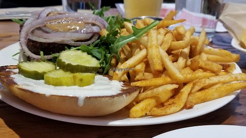 Veggie burger at Seabirds Kitchen in Long Beach