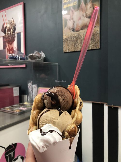 Waffle cone  at Malvy's Shakes in Madrid