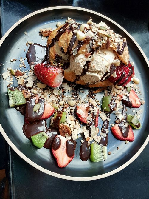 salted caramel icecream stuffed croissant at Gathered Kitchen in Glebe