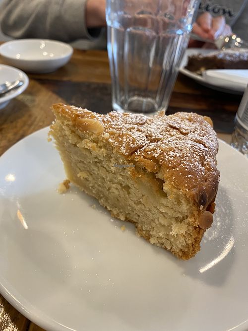 vegan apple and almond cake at Mocha in Richmond