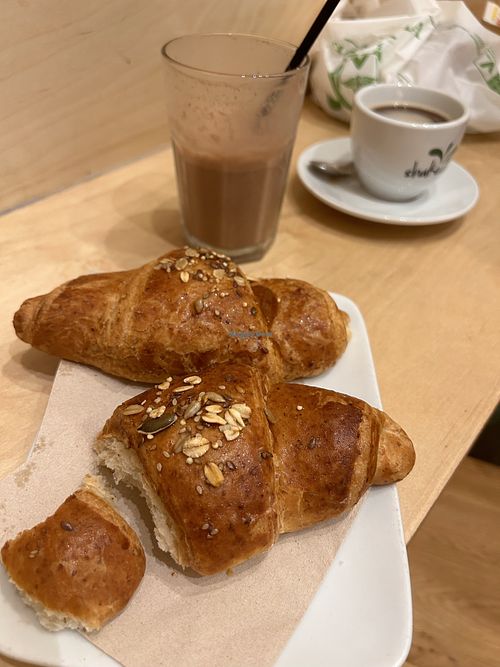 Vegan croissants and cashew morning shake  at Shake Cafe - Del Corso in Florence