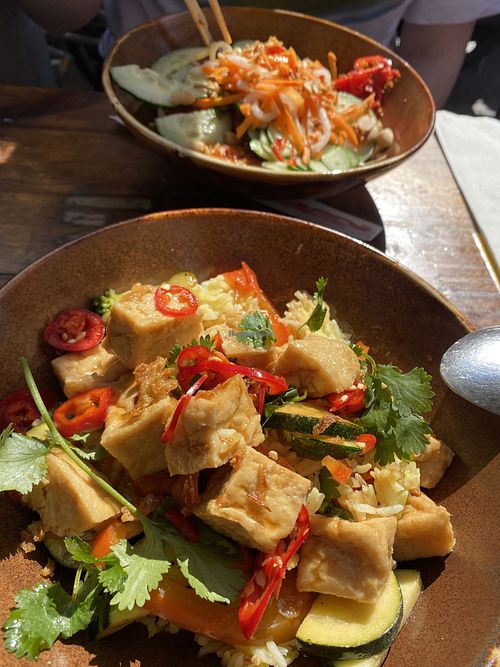 Rice with tofu  at Kimmade in Utrecht