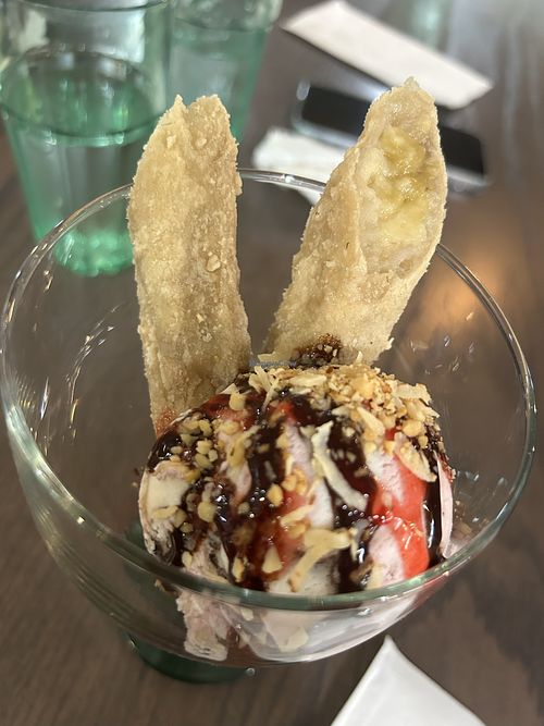 Fried banana and ice cream   at Pho Fresh in Rancho Cordova
