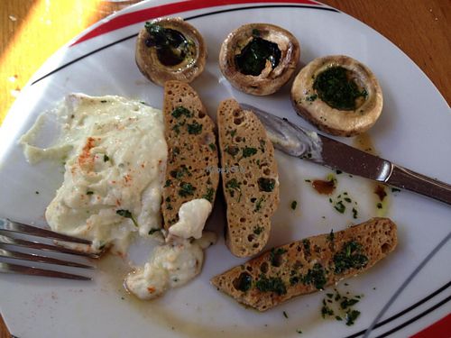 Seitan and mushrooms at Garraxi Restaurante Vegetariano in San Sebastian
