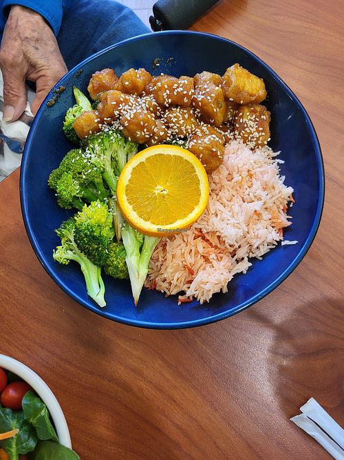 Orange Tofu Bowl at Green Vegetarian Cuisine - Quarry Market in San Antonio
