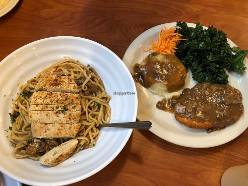 Chik’n Marsala and Chik’n fried chik’n at Green Vegetarian Cuisine - Quarry Market in San Antonio