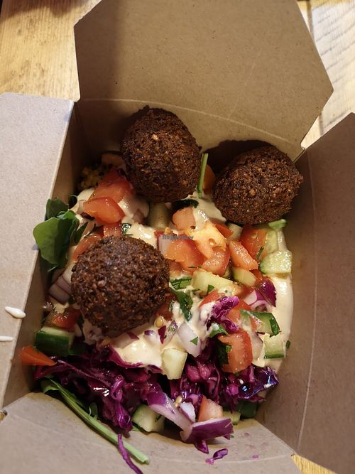 Small falafel box  at Plantkind in Shrewsbury