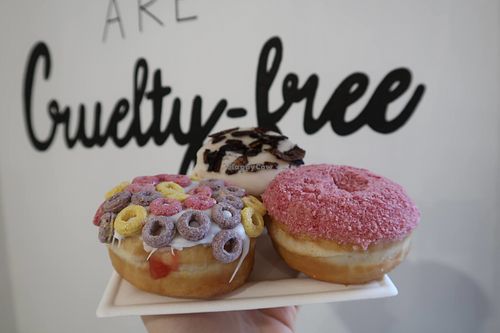 donuts at Blue Vegan Pig Shop in Prague