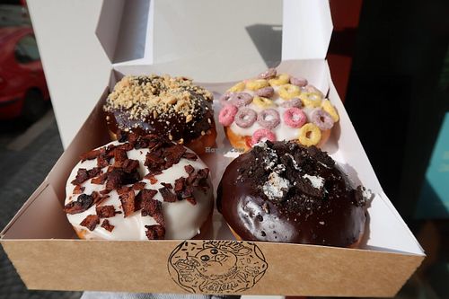 donuts at Blue Vegan Pig Shop in Prague