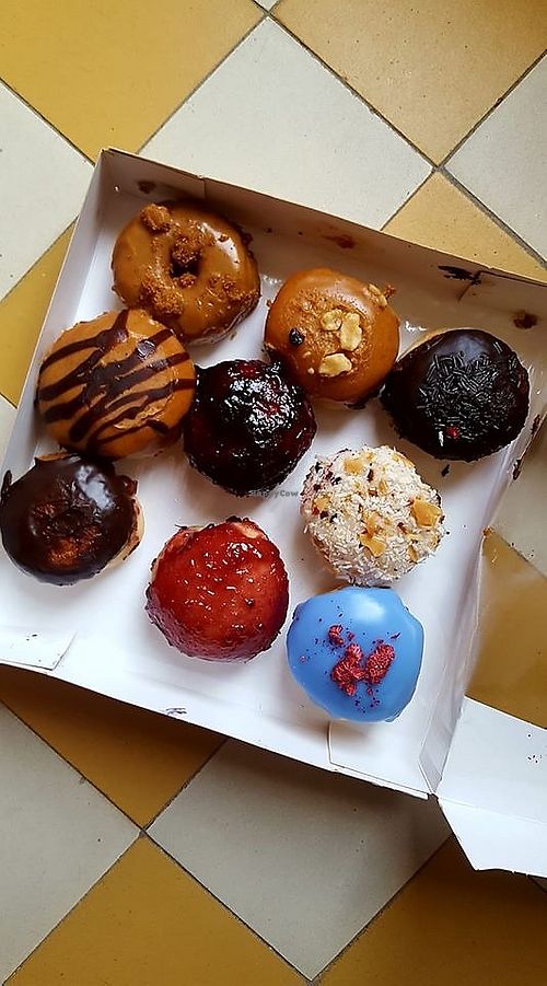 mini doughnuts at Blue Vegan Pig Shop in Prague