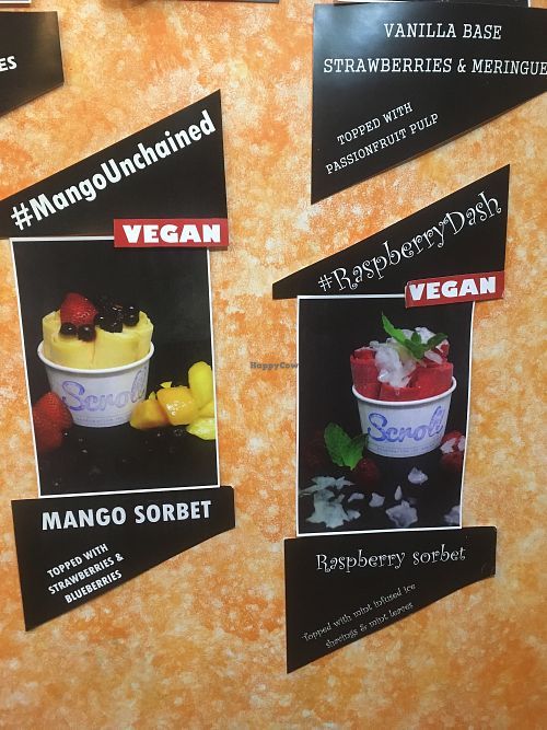 Menu at Scroll Ice Cream in Adelaide