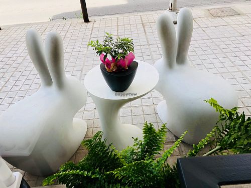 Cute outdoor seating  at Elephant in the Room in Thessaloniki