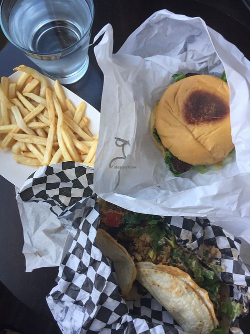 Bacon cheeseburger is a must! Chickn tacos were just okay. at Arlo's Food Truck - The Grackle in Austin