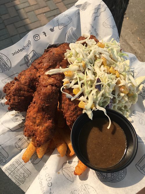 3-piece fried chk'n  at güd eats in Saskatoon