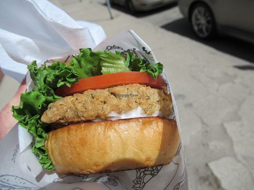 chickn burger from the food truck at güd eats in Saskatoon
