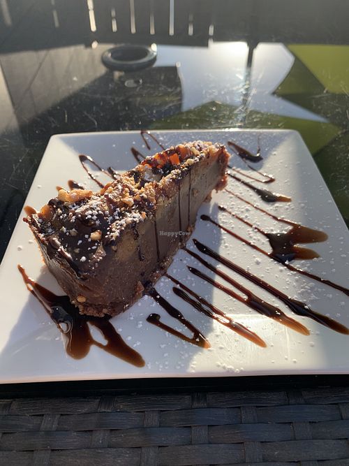 Vegan peanut butter chocolate torte at güd eats in Saskatoon