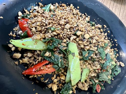 Mushrooms with chilli 🌶️   at Talalask in Bangkok