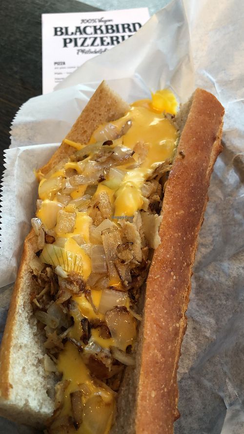 Up close cheesesteak  at Blackbird in Philadelphia