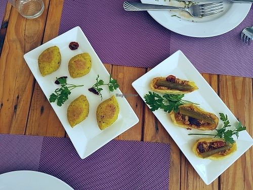 vegan kibbeh and Soujouk! at Coara  in Kfar Katra