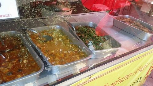 display case at Thai Vegetarian Food in Chiang Mai