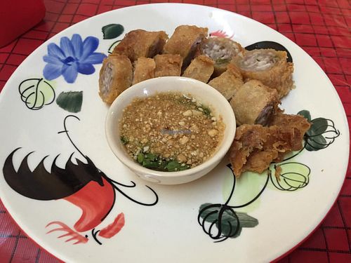 Veggie sausage at Thai Vegetarian Food in Chiang Mai