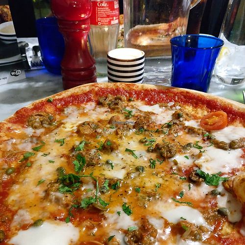 Vegan Puttanesca at Pizza Express in Cheltenham