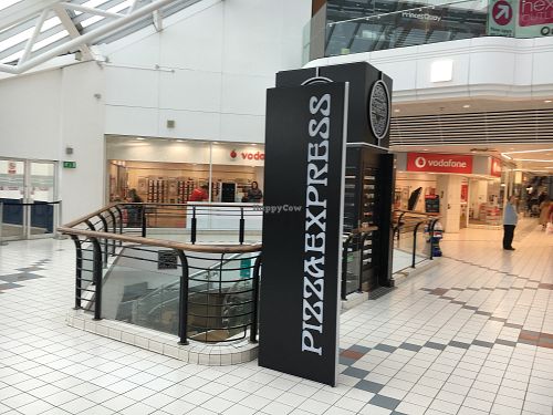 Shopping mall entrance inside  at Pizza Express in Hull