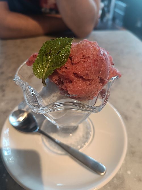 Raspberry and coconut sorbet at Pizza Express - Birstall in Leeds