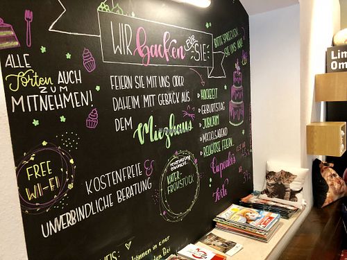 wall at Katzencafe Miezhaus in Bielefeld