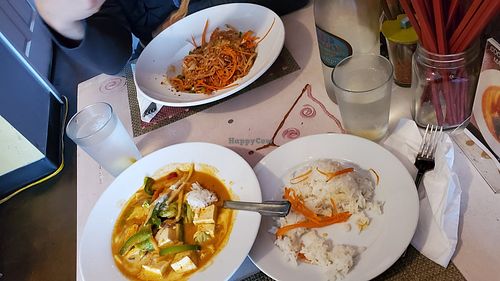 Pad thai, panang curry, rice at Busy B Thai Cafe in El Cajon