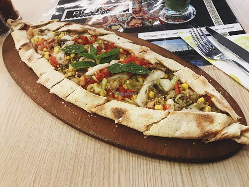 Vegan Turkish Pide  at Pidemex in Istanbul