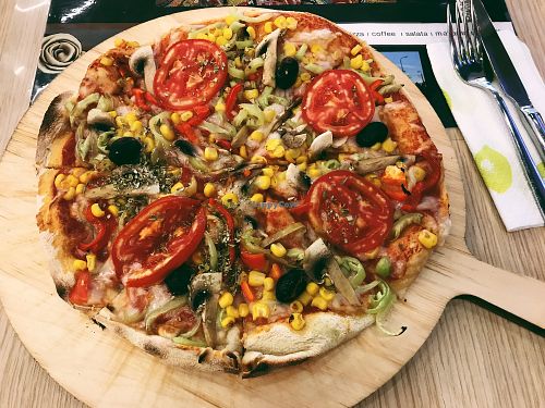 Vegan Pizza with Veggies at Pidemex in Istanbul