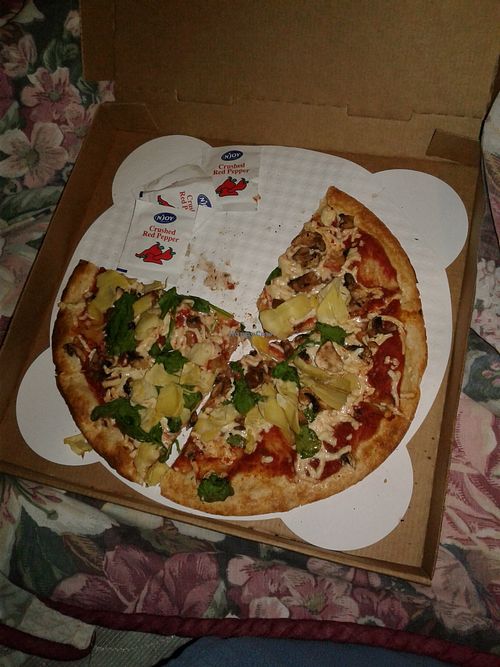 Vegan pizza at Pieology in Moreno Valley