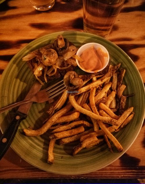 Herbivorous Butcher steak night, ribeye at Harp and Hound in Ogden