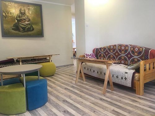 interiour of the cafe at Lotus Cafe in Ulaanbaatar