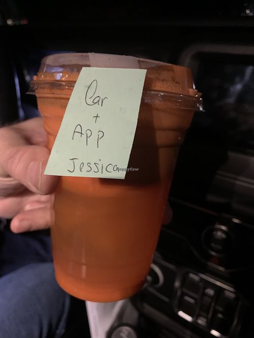 Carrot apple juice…so good!  at Fudenjuce in Nevada City