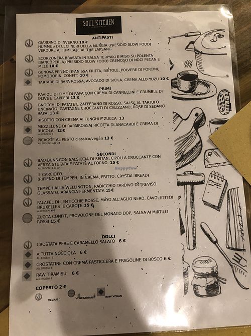 Menu  at Soul Kitchen in Genoa