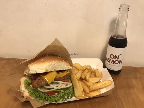 Gruby Seitan burger with mayo and bbq sauce at Nieinaczej in Katowice