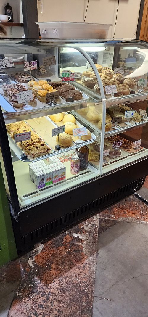 Case of goodies at Mud Pie Vegan Bakery and Coffee in Mission