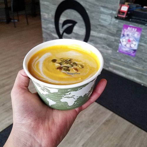 Curry Coconut Butternut Squash soup. at Thrive Cafe in Loves Park