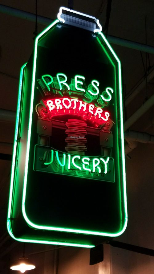Signage at Press Brothers Juicery - Grand Central Market in Los Angeles