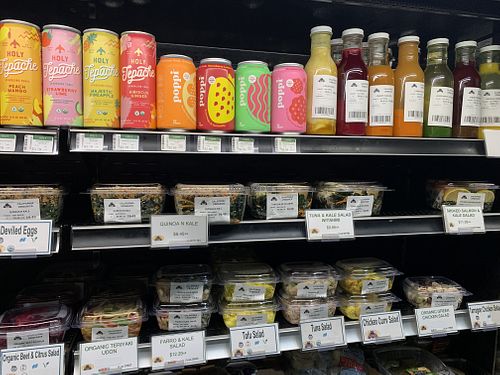 Grab and go cold case  at California Organics in Nevada City